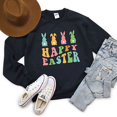 Happy Easter Pastel Bunnies Sweatshirt