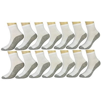 Boys Tek Gear® 12-Pack + 2 Pair Free Lightweight Quarter Crew Performance Socks