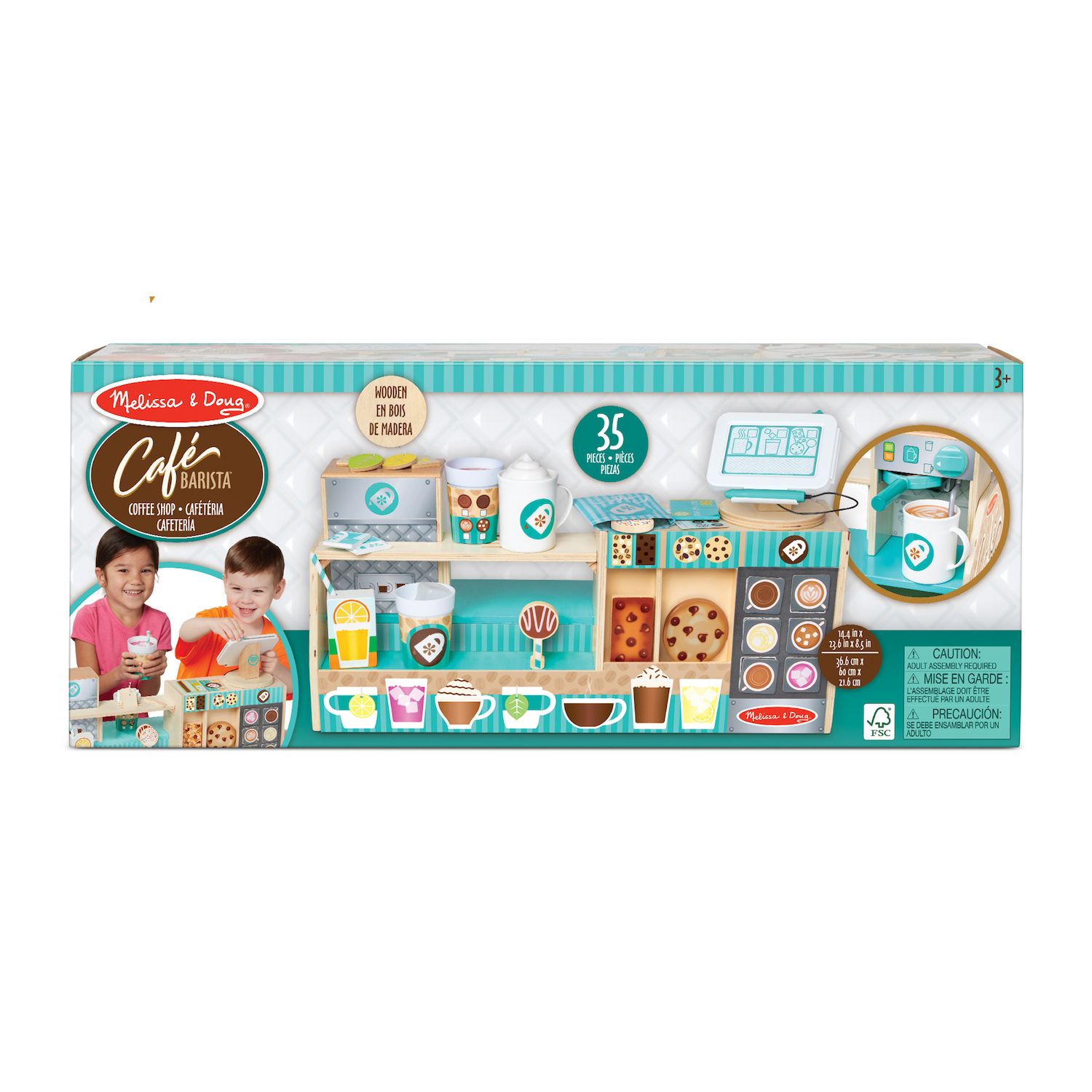 Melissa & Doug 35-pc. Wooden Café Barista Coffee Shop