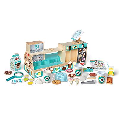 Melissa Doug 35 pc. Wooden Cafe Barista Coffee Shop