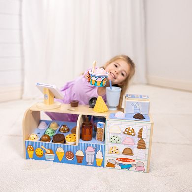 Melissa & Doug Wooden Cool Scoops Ice Creamery Play Food Toy