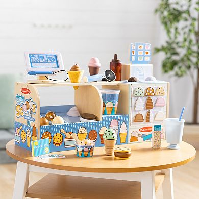 Melissa & Doug Wooden Cool Scoops Ice Creamery Play Food Toy
