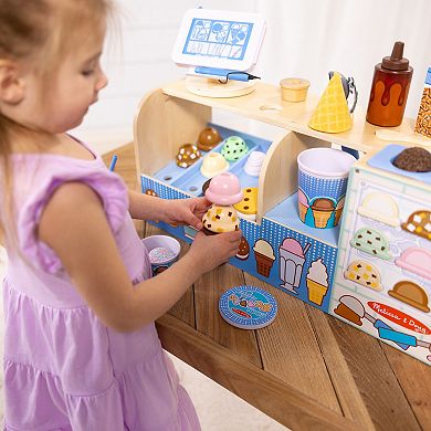 Melissa & Doug Wooden Cool Scoops Ice Creamery Play Food Toy