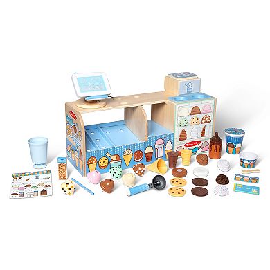 Melissa & Doug Wooden Cool Scoops Ice Creamery Play Food Toy