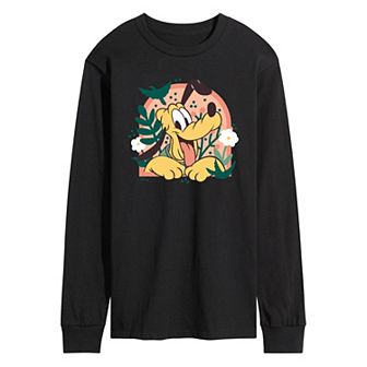 Disney's Mickey Mouse & Friends Pluto Men's Plants Long Sleeve Graphic Tee