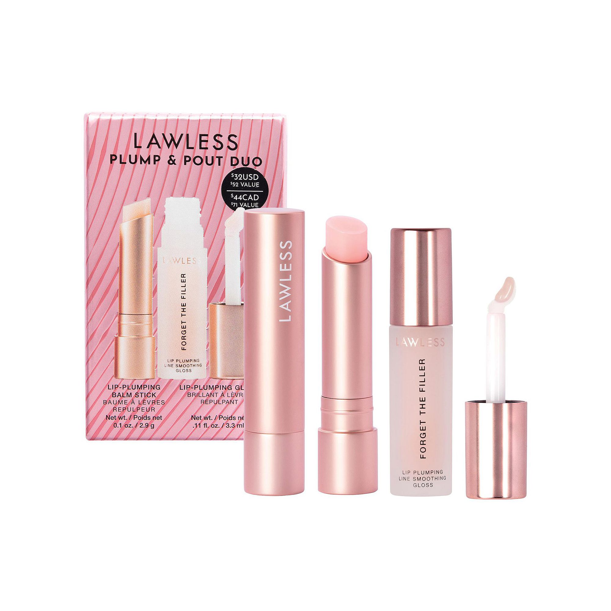 LAWLESS Plump & Pout Lip Balm and Lip Gloss Set, Size: 0.21 Oz, None
