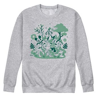 Disney's Mickey Mouse & Friends Men's Green Character Group Fleece Sweatshirt