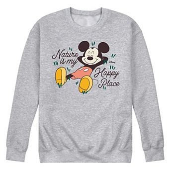 Disney's Mickey Mouse Men's Nature Is My Happy Place Fleece Sweatshirt