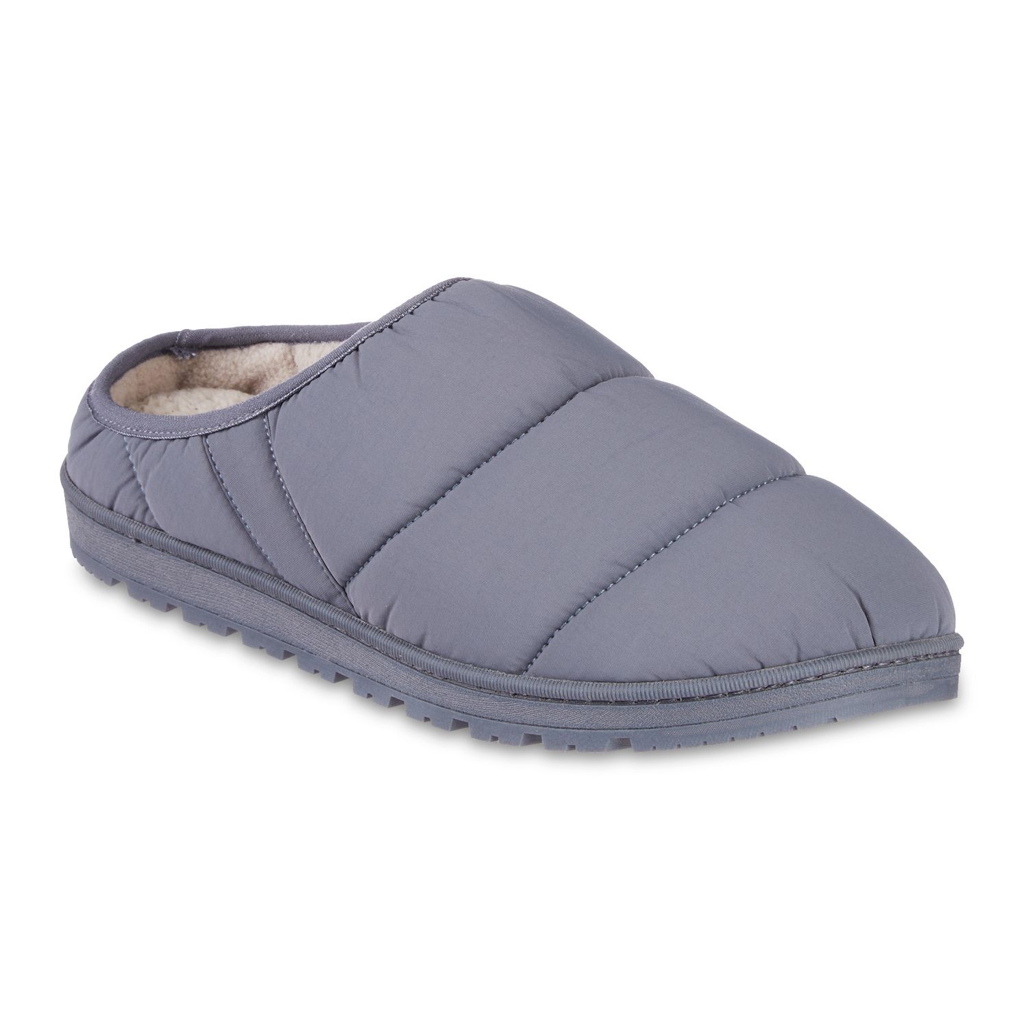 Мужские сабо isotoner Rhys Puffer Clog Slippers, цвет: Пепельный