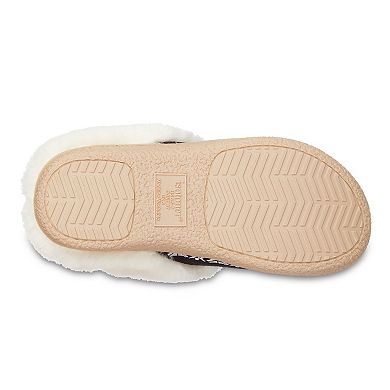 isotoner Clara Embroidered Microsuede Women's Hoodback Slippers