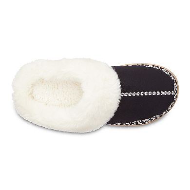 isotoner Clara Embroidered Microsuede Women's Hoodback Slippers