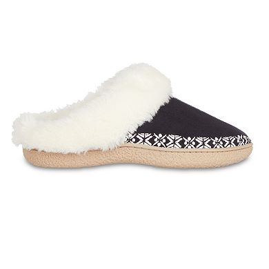 isotoner Clara Embroidered Microsuede Women's Hoodback Slippers