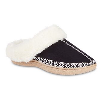 isotoner Clara Embroidered Microsuede Women's Hoodback Slippers