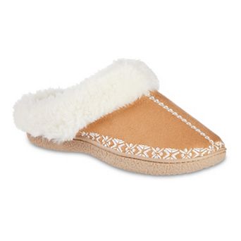 isotoner Clara Embroidered Microsuede Women's Hoodback Slippers