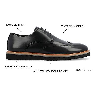 VANCE Evander Men's Tru Comfort Foam Wingtip Derby Shoes