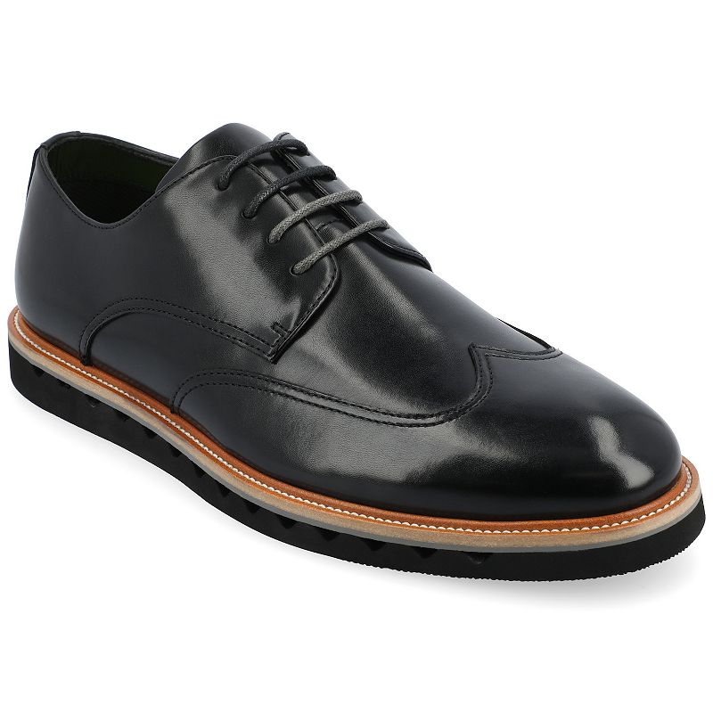 VANCE Evander Men's Tru Comfort Foam Wingtip Derby Shoes, Size: 13, Black