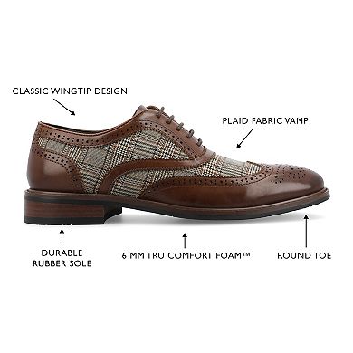 Vance Co. Jerome Men's Tru Comfort Foam Wingtip Oxford Shoes