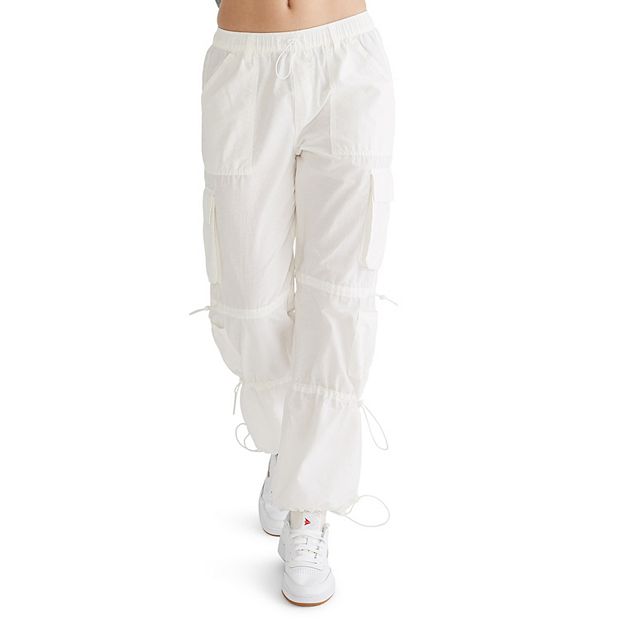 ZEROBASEONE★関税込★TAKEASY CARGO PARACHUTE LINE PANTS Skpblutn Women's Parachute Pants With 4 Pockets High Rise