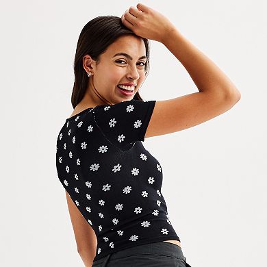 Juniors' Pink Republic Seamless Scoop Neck Top