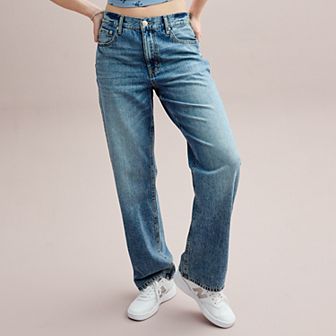 Juniors’ Aeropostale Medium Wash High-Rise Baggy Jeans