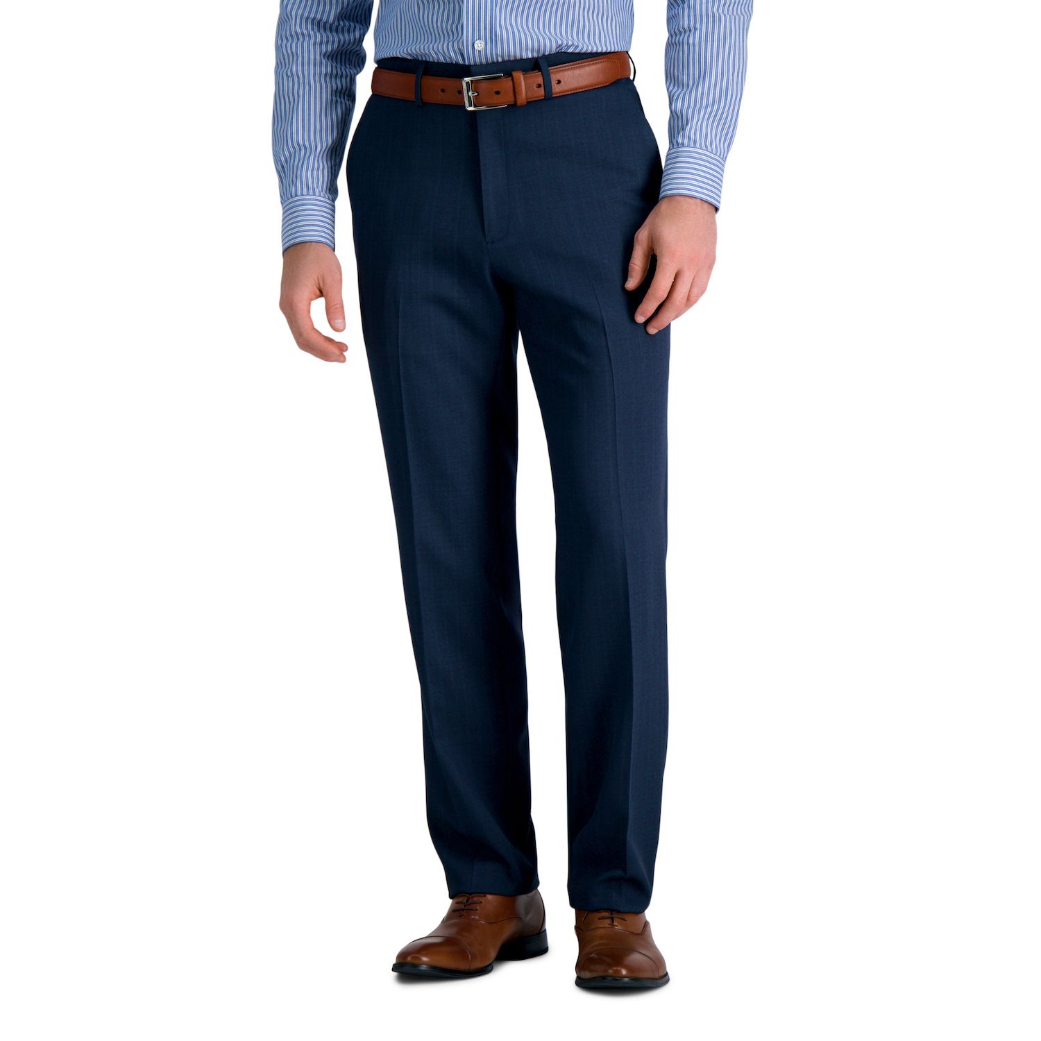 Мужские брюки Haggar Premium Comfort Straight-Fit Dress Pants, цвет: Синий — фото 1