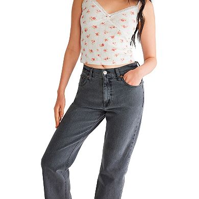 Juniors’ Aeropostale Gray Wash High-Rise Baggy Jeans