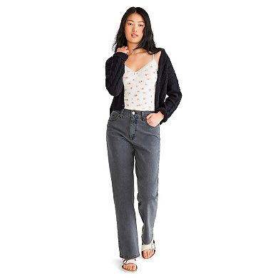 Juniors’ Aeropostale Gray Wash High-Rise Baggy Jeans