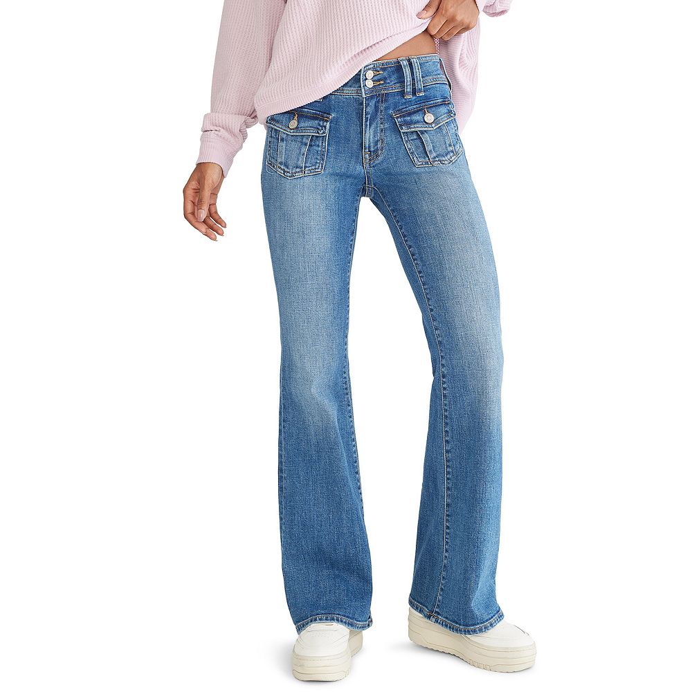 Juniors’ Aeropostale Fashion Pocket Low-Rise Flare Jeans