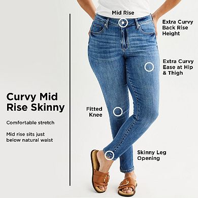 Women's Sonoma Goods For Life® Mid-Rise Curvy Skinny Jeans