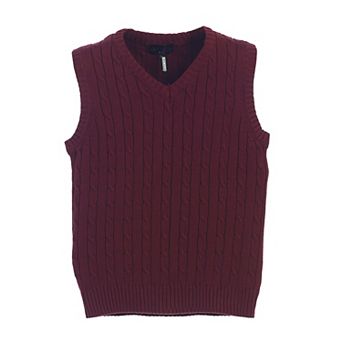 Gioberti Kid's 100% Cotton Soft V-neck Cable Knit Sweater Vest