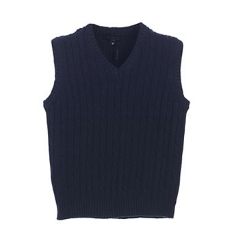 Gioberti Kid's 100% Cotton Soft V-neck Cable Knit Sweater Vest