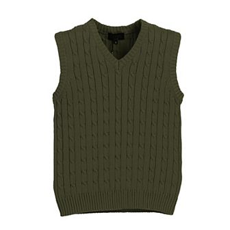 Gioberti Kid's 100% Cotton Soft V-neck Cable Knit Sweater Vest