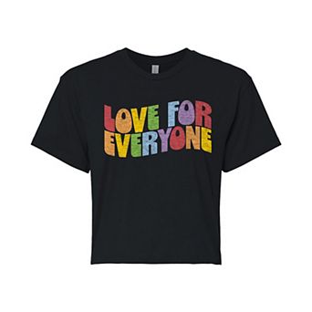 Juniors' Love For Everyone Pride Cropped Tee