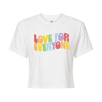 Juniors' Love For Everyone Pride Cropped Tee