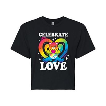 Juniors' Care Bears Celebrate Love Pride Cropped Tee