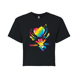 Juniors' Care Bears Rainbow Vibes Pride Cropped Tee