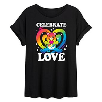 Juniors' Care Bears Celebrate Pride Love Oversized Tee