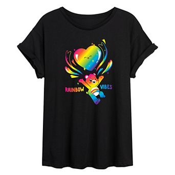 Juniors' Care Bears Rainbow Vibes Pride Oversized Tee