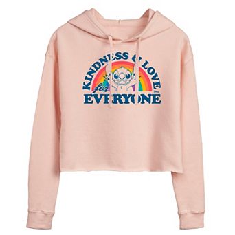 Disney's Lilo & Stitch Juniors' Kindness & Love Cropped Hoodie