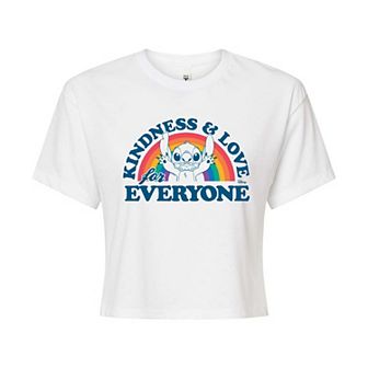 Disney's Lilo & Stitch Juniors' Kindness & Love Cropped Tee