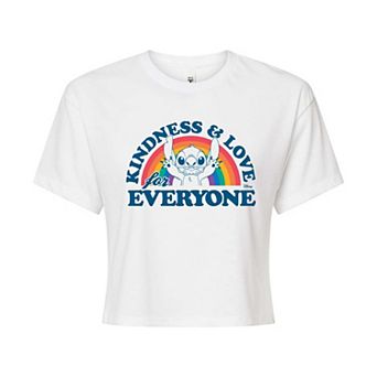 Disney's Lilo & Stitch Juniors' Kindness & Love Cropped Tee
