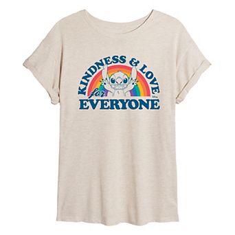 Disney's Lilo & Stitch Juniors' Kindness & Love Oversized Tee