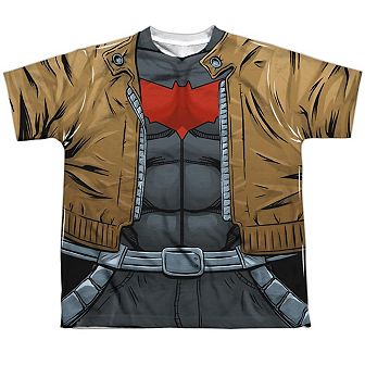 Batman Red Hood Uniform Short Sleeve Youth Poly Crew T-shirt