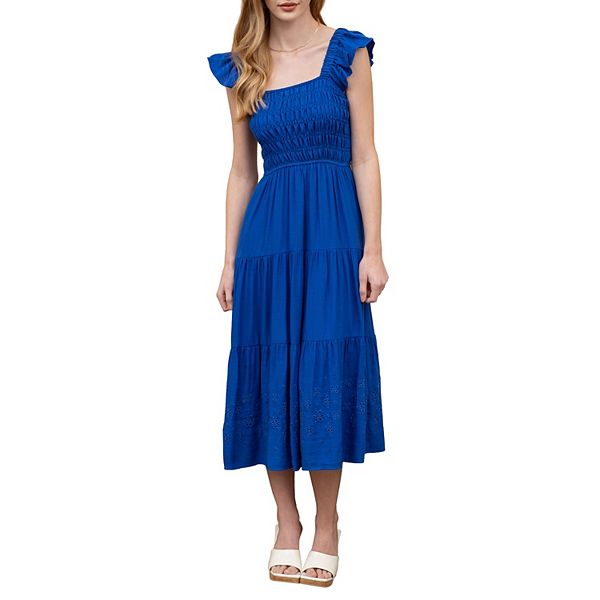 Calvin Klein top strapless ruffle ruched layered dress