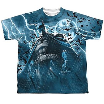 Batman Stormy Knight Short Sleeve Youth Poly Crew T-shirt