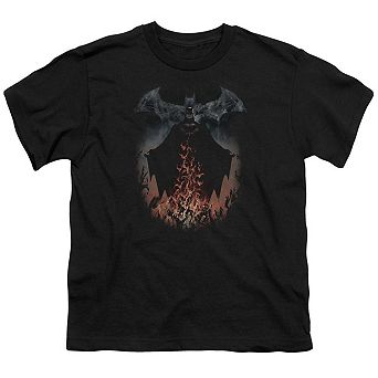 Batman Smoke & Fire Short Sleeve Youth T-shirt
