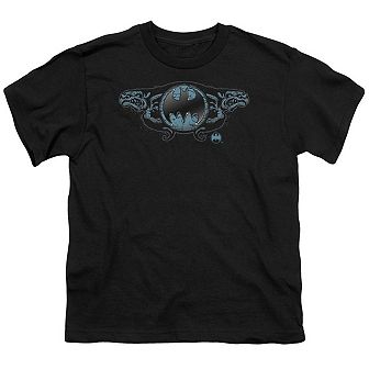 Batman Two Gargoyles Logo Short Sleeve Youth T-shirt