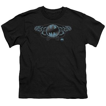 Batman Two Gargoyles Logo Short Sleeve Youth T-shirt