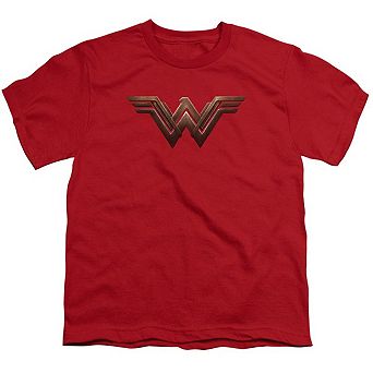 Batman V Superman Wonder Woman Shield Short Sleeve Youth T-shirt