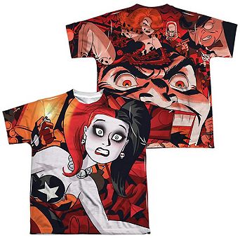 Batman Harley Cooke Cover Short Sleeve Youth Poly Crew T-shirt